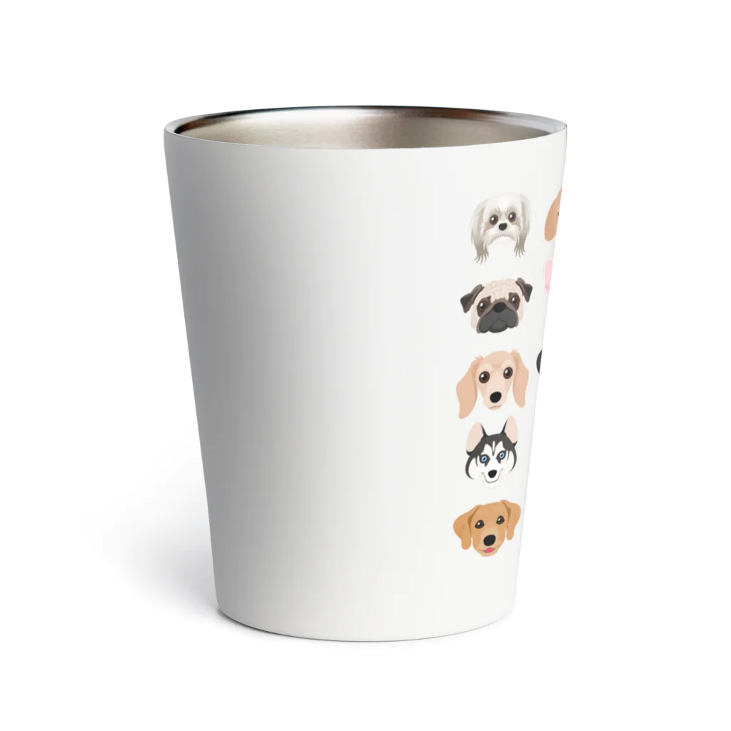 kimchinのいろいろな犬種のかわいい顔 Thermo Tumbler