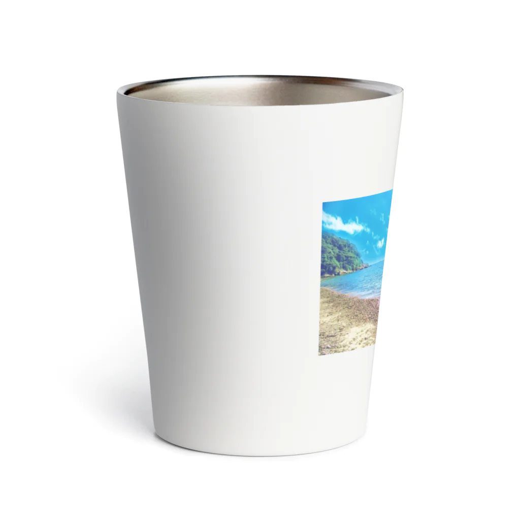 watertrickの常夏の海とサッカーボール Thermo Tumbler