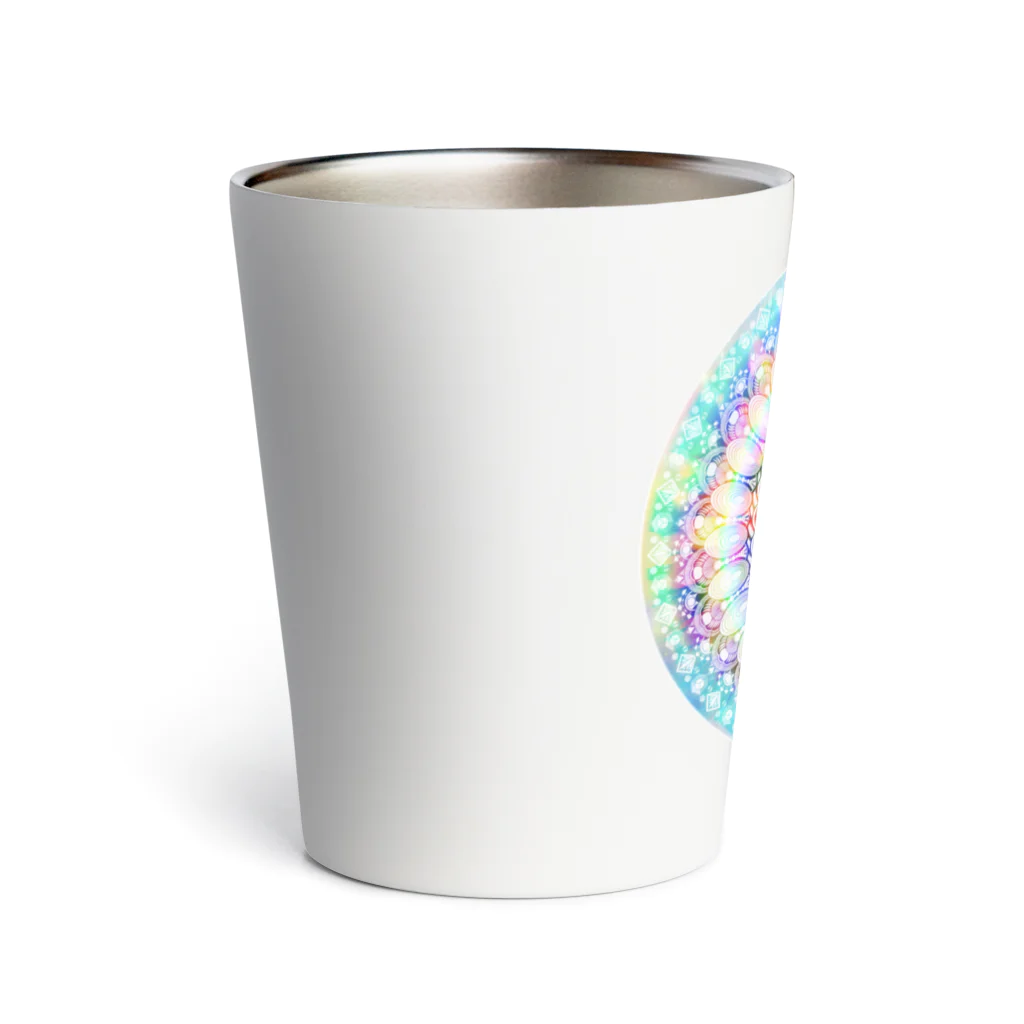 太陽の光降りそそぐ庭の星の花かんむり Thermo Tumbler