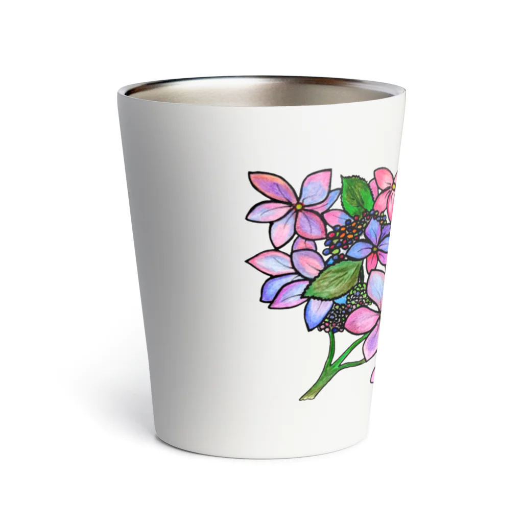 Piercemotion の紫陽花と蝶 Thermo Tumbler