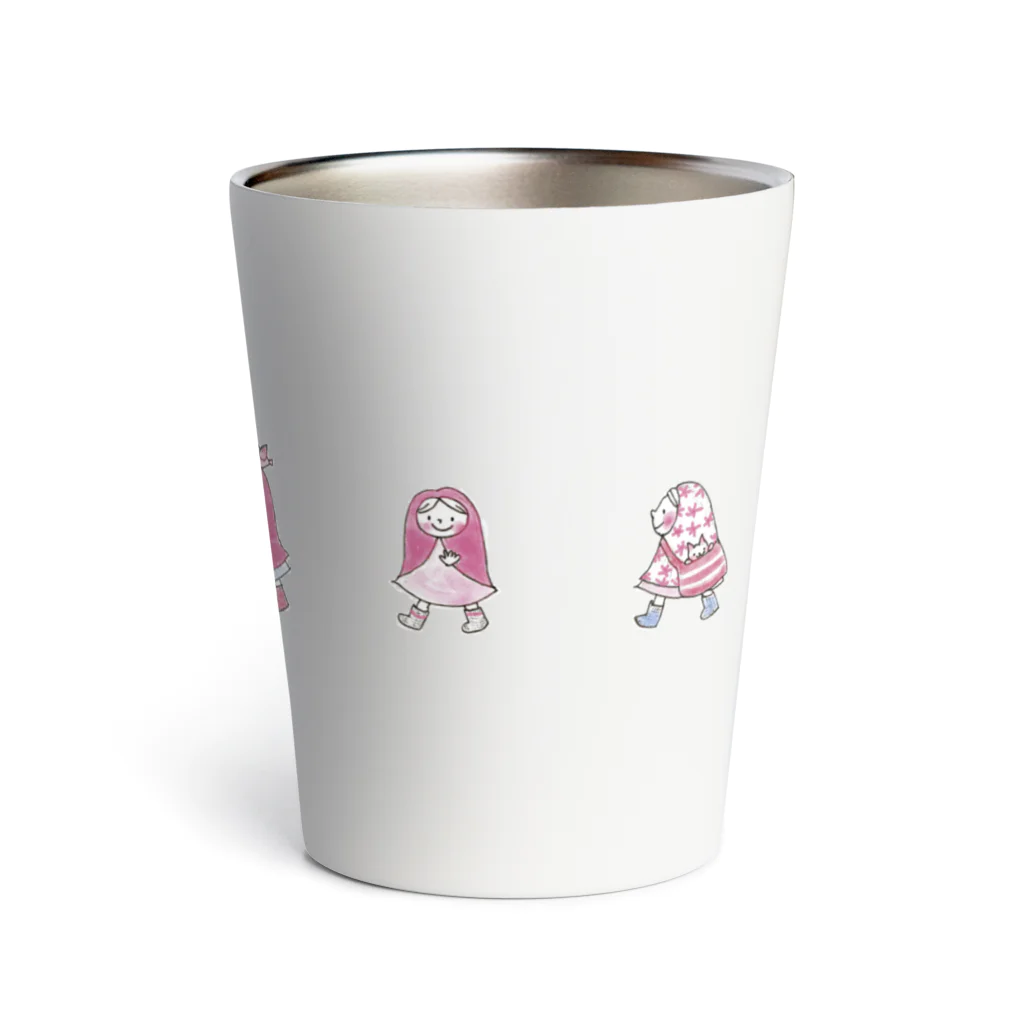 illustration akko shopのお散歩ずきんPink サーモタンブラー