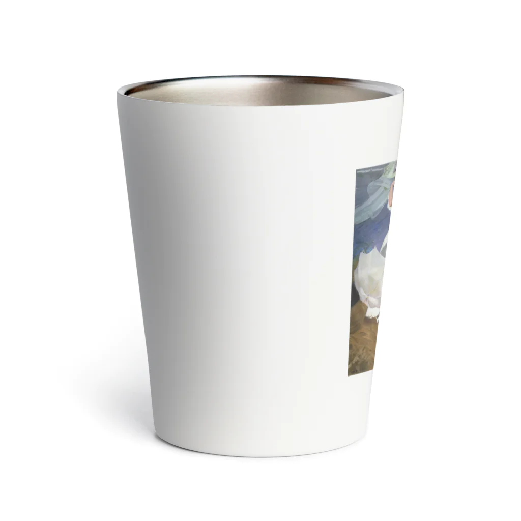 世界の絵画アートグッズのホアキン・ソローリャ《海辺の散歩》 Thermo Tumbler