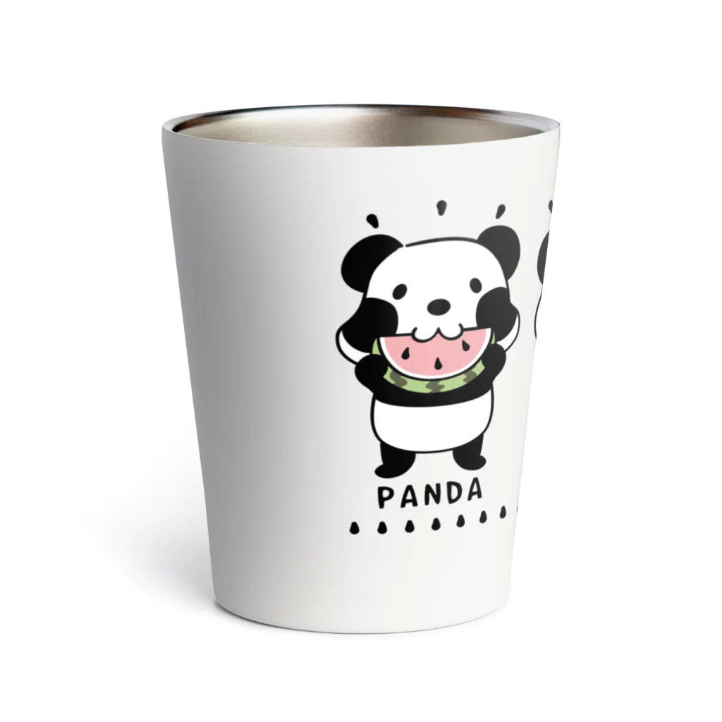 イラスト MONYAAT のズレちゃんとTWIN PANDAS Thermo Tumbler