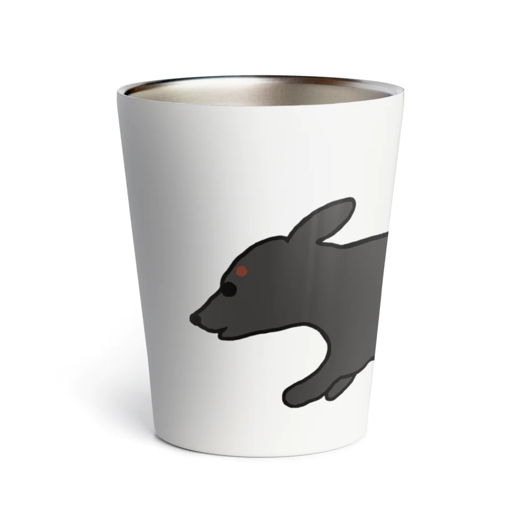 CHOSANAの走る犬 ダックス ブラック Thermo Tumbler