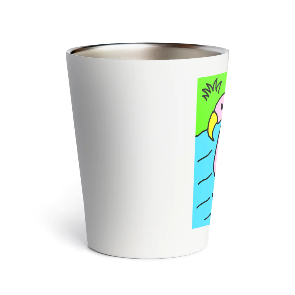 マクマク屋のお絵かきの白鳥のHAKUCHO！！ Thermo Tumbler