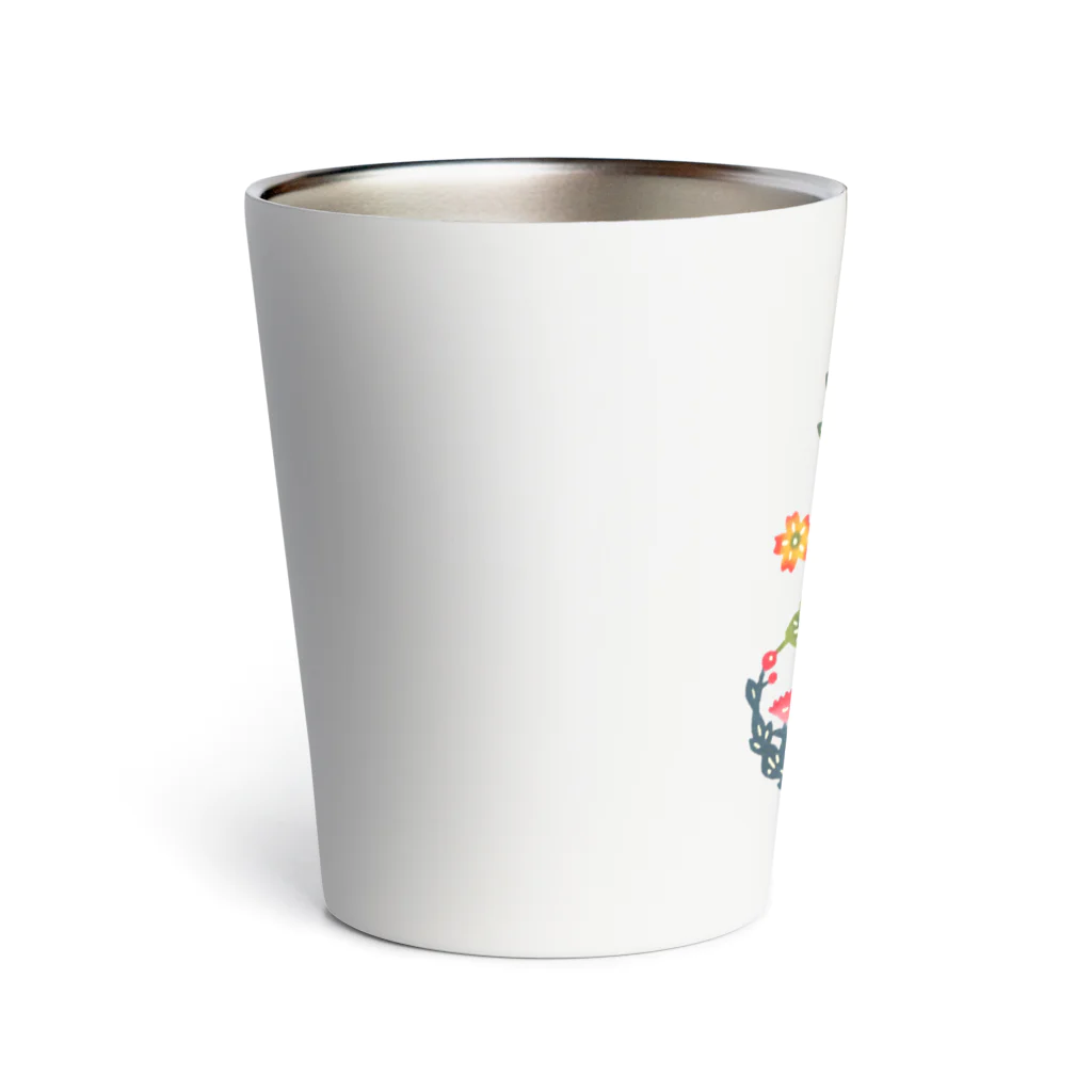 紅型キジムナー工房・コトリンチュの紅型柄・丸牡丹 Thermo Tumbler