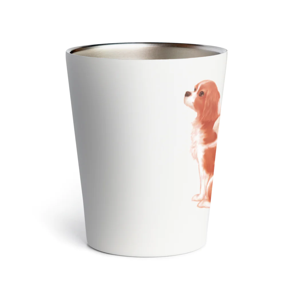 風見トモヒロsuzuriSHOPの天使犬のルーチェ Thermo Tumbler