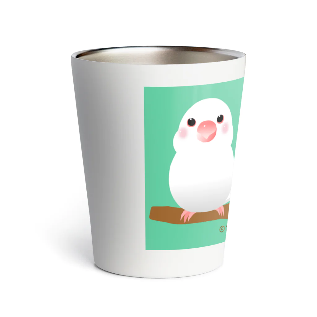 石丸沙織のポチャ白文鳥ちゃん　ワイド版 Thermo Tumbler