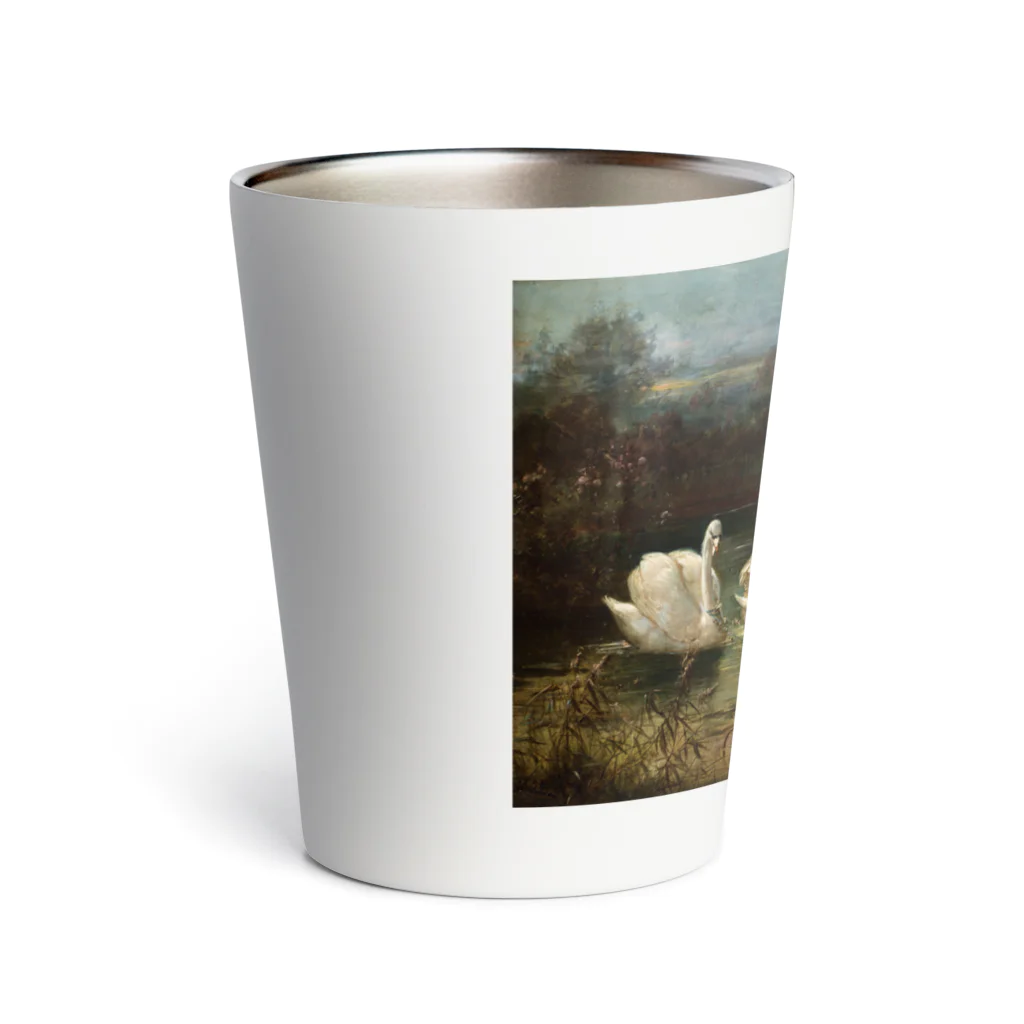 世界の絵画アートグッズのハンス・ザッカ《白鳥の湖で》 Thermo Tumbler