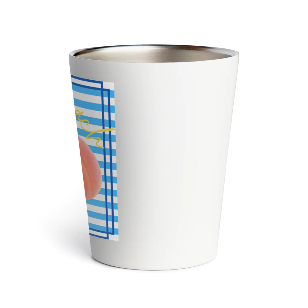 ヘーゼル色のどんぐりまなこの桃は夏が旬 Thermo Tumbler