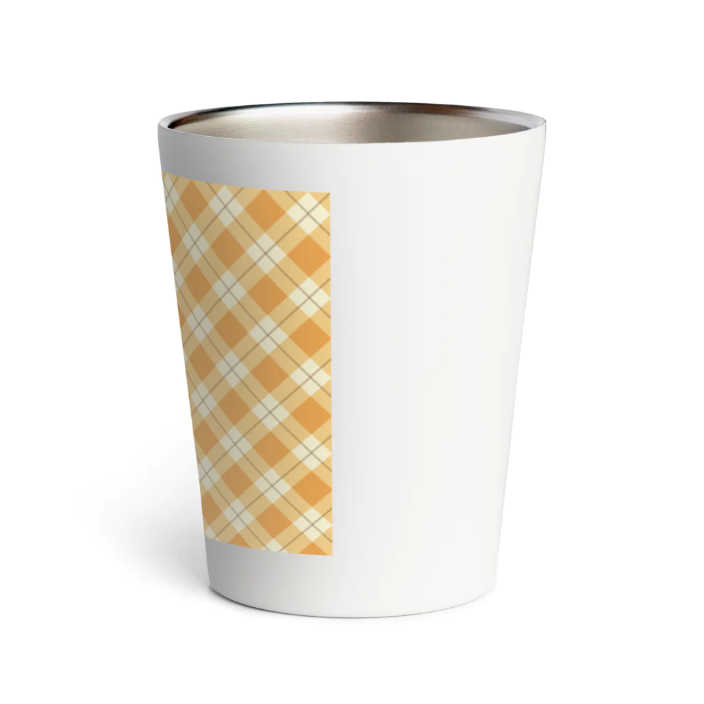 orange_honeyのチェック　黄色 Thermo Tumbler