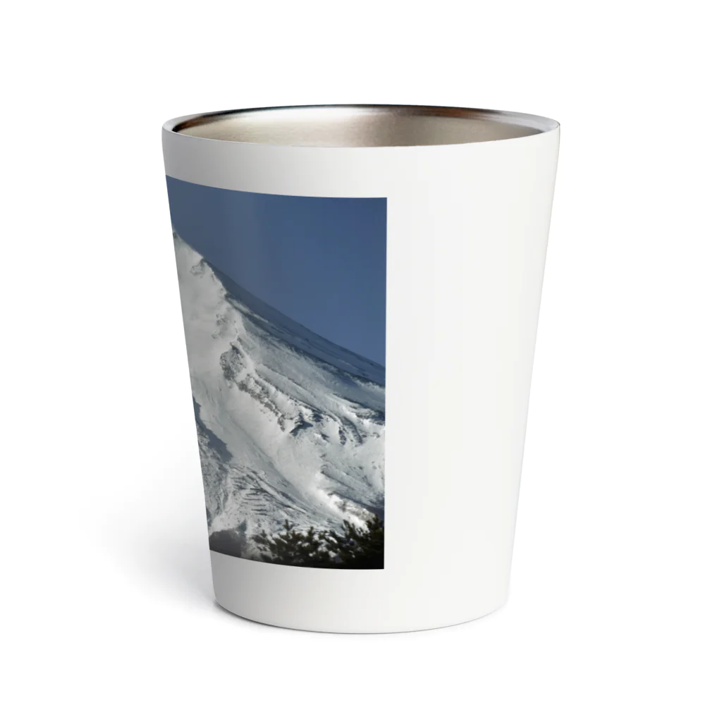 下田村の冠雪した富士山_003 Thermo Tumbler