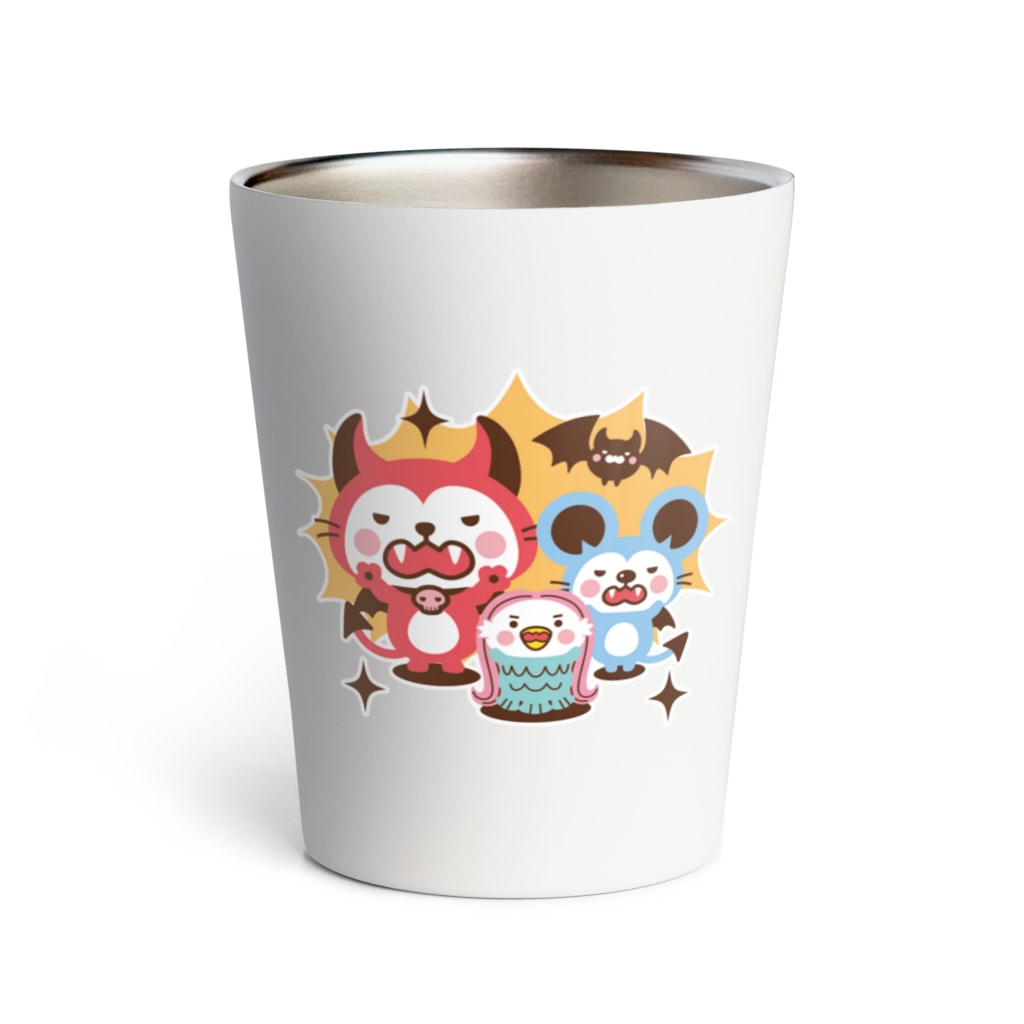 ミニマムユニヴァース@SUZURIのデビねこくんとデビねずちゃん タンブラー アマビエ Thermo Tumbler