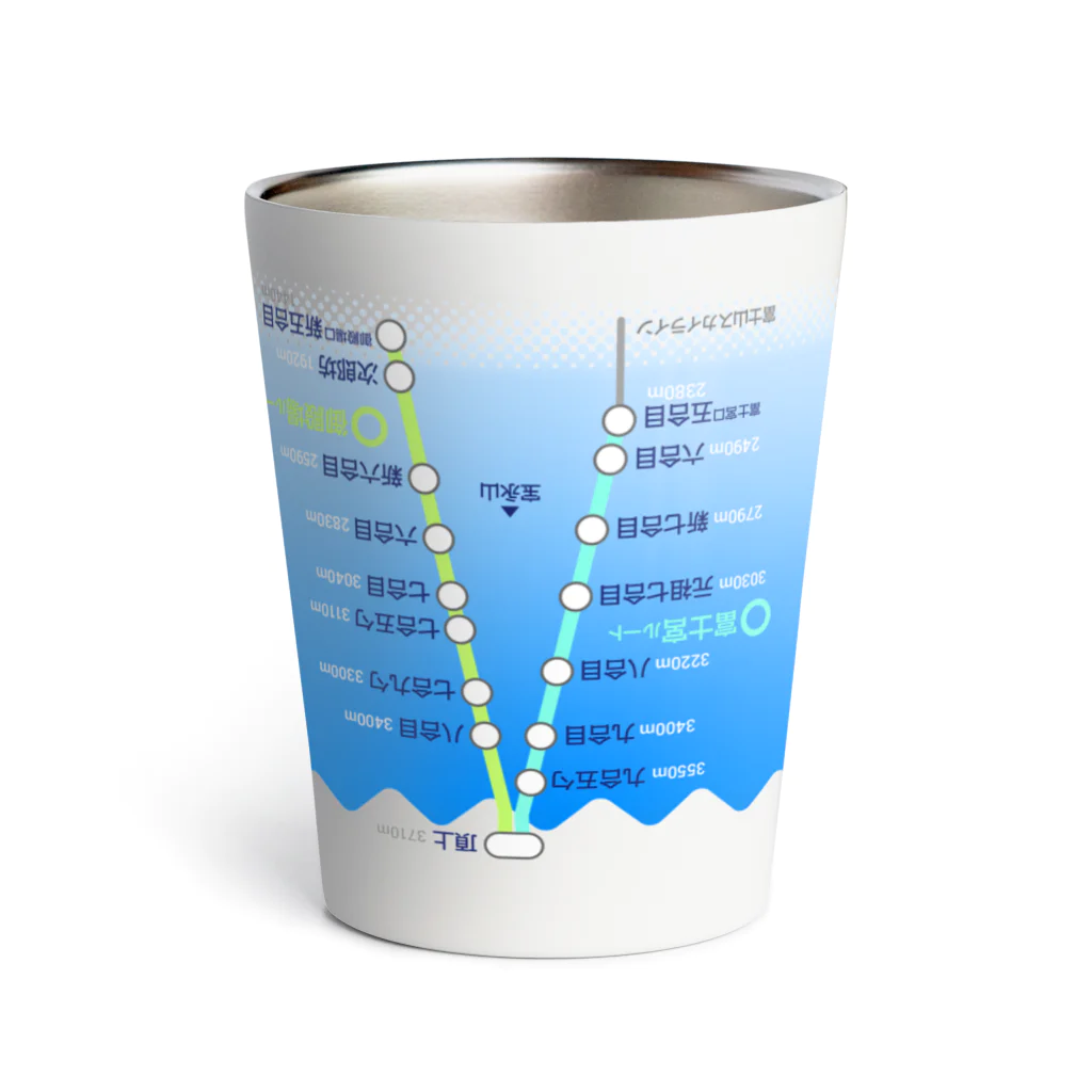 アルバトロスデザインの逆さま富士山（登山道付き・東富士山荘Ver） Thermo Tumbler