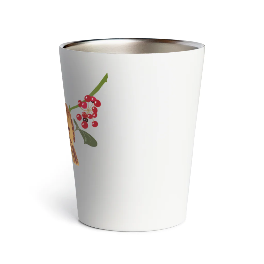 mim64382276のふくら雀とサルトリイバラ Thermo Tumbler