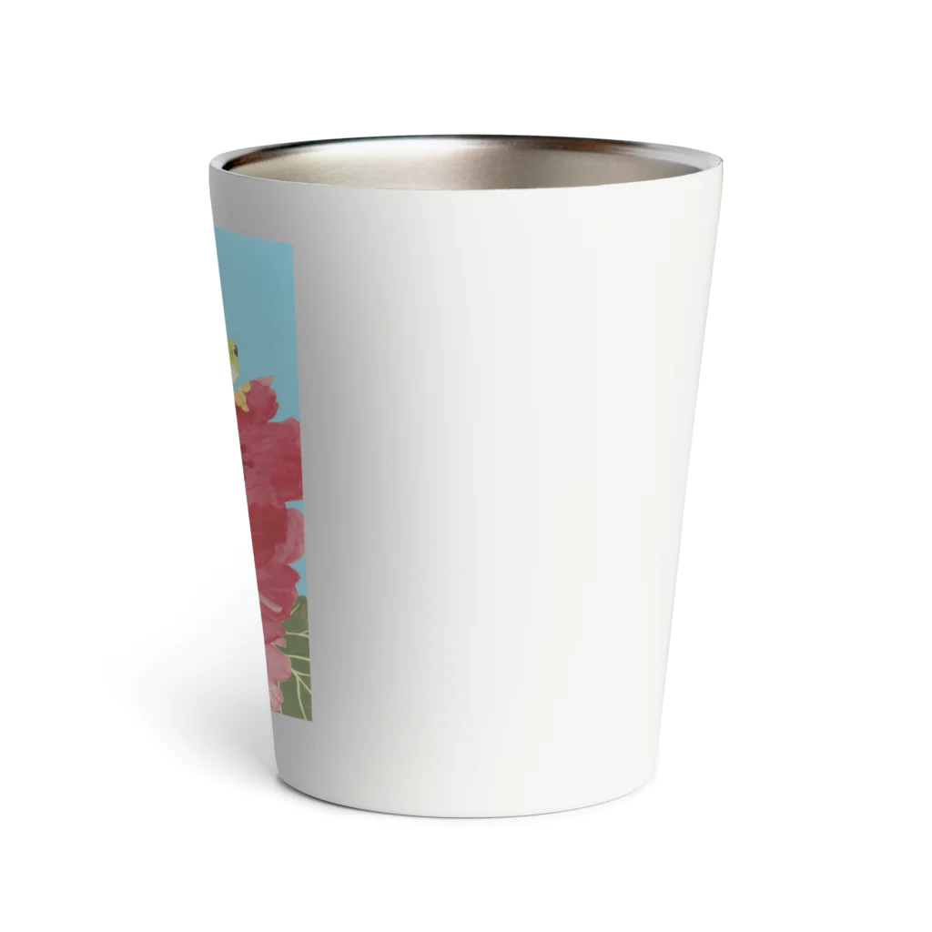 yoshi-gardenのアマガエルと立葵 Thermo Tumbler