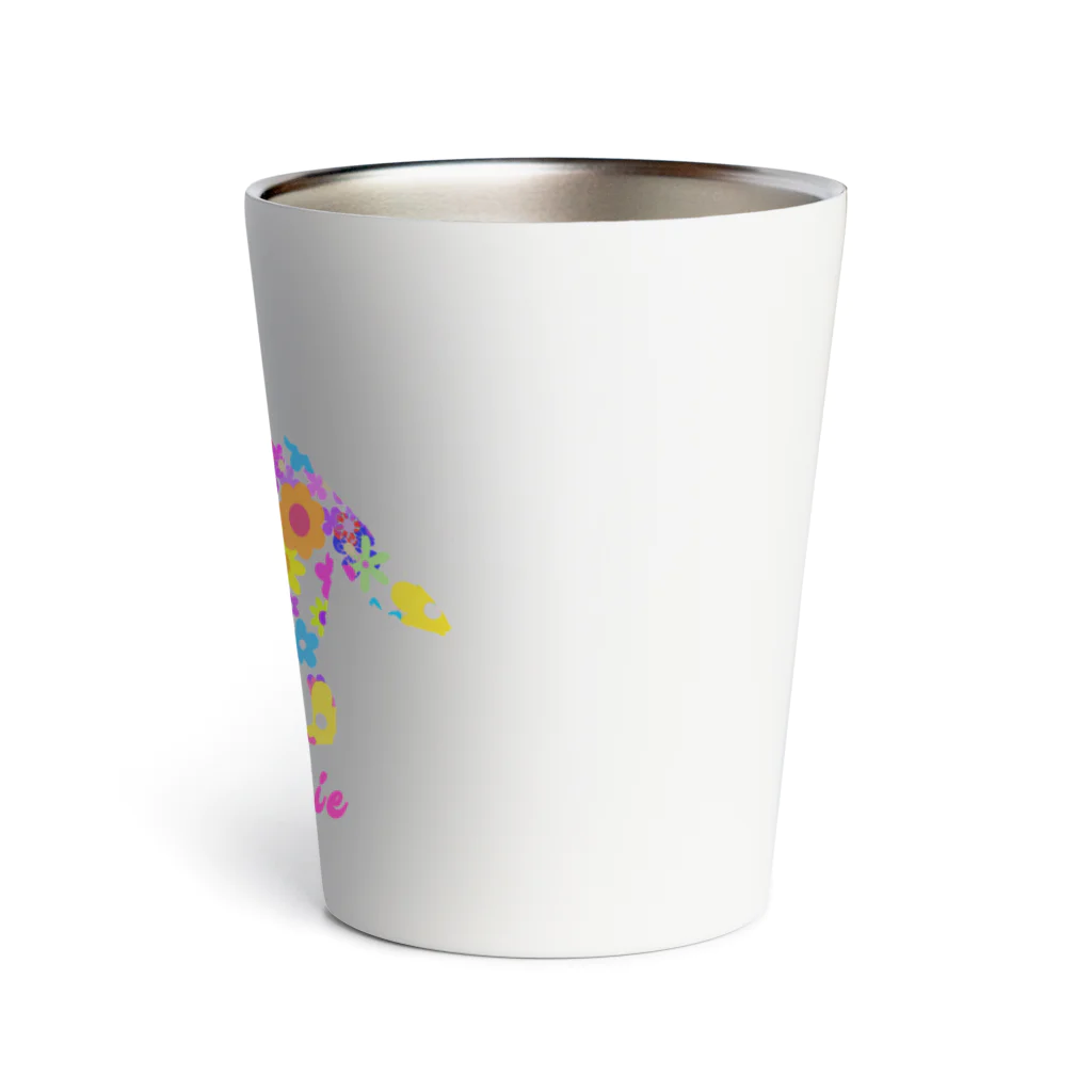 AtelierBoopのボーダーコリー　フラワーパーティ Thermo Tumbler