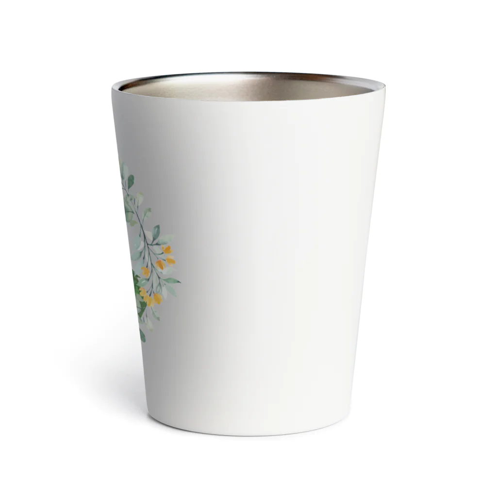 mariechan_koboの031 シロハラインコ オレンジ小花のリース Thermo Tumbler