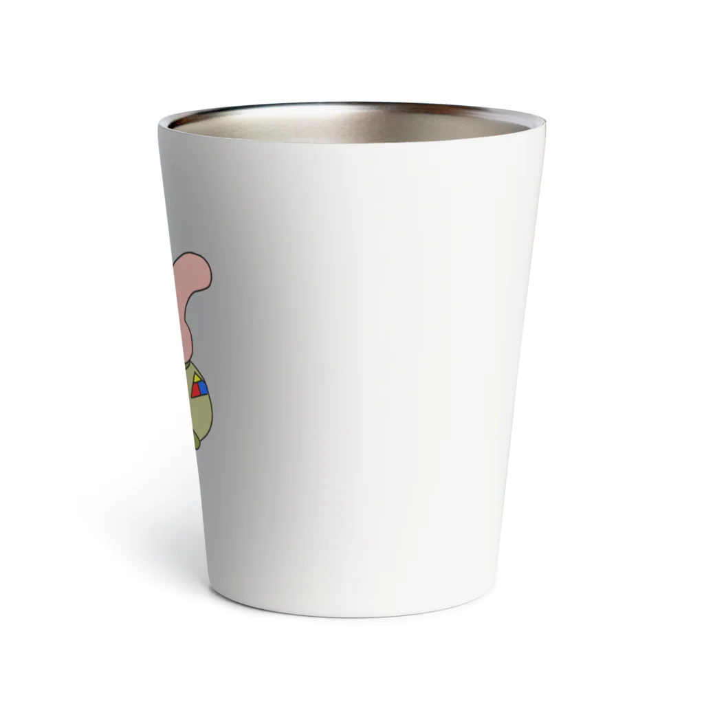 須田ふくろうのレトロ感溢れるジャケットうさぎとクリームソーダ「ジャケうさ」 Thermo Tumbler