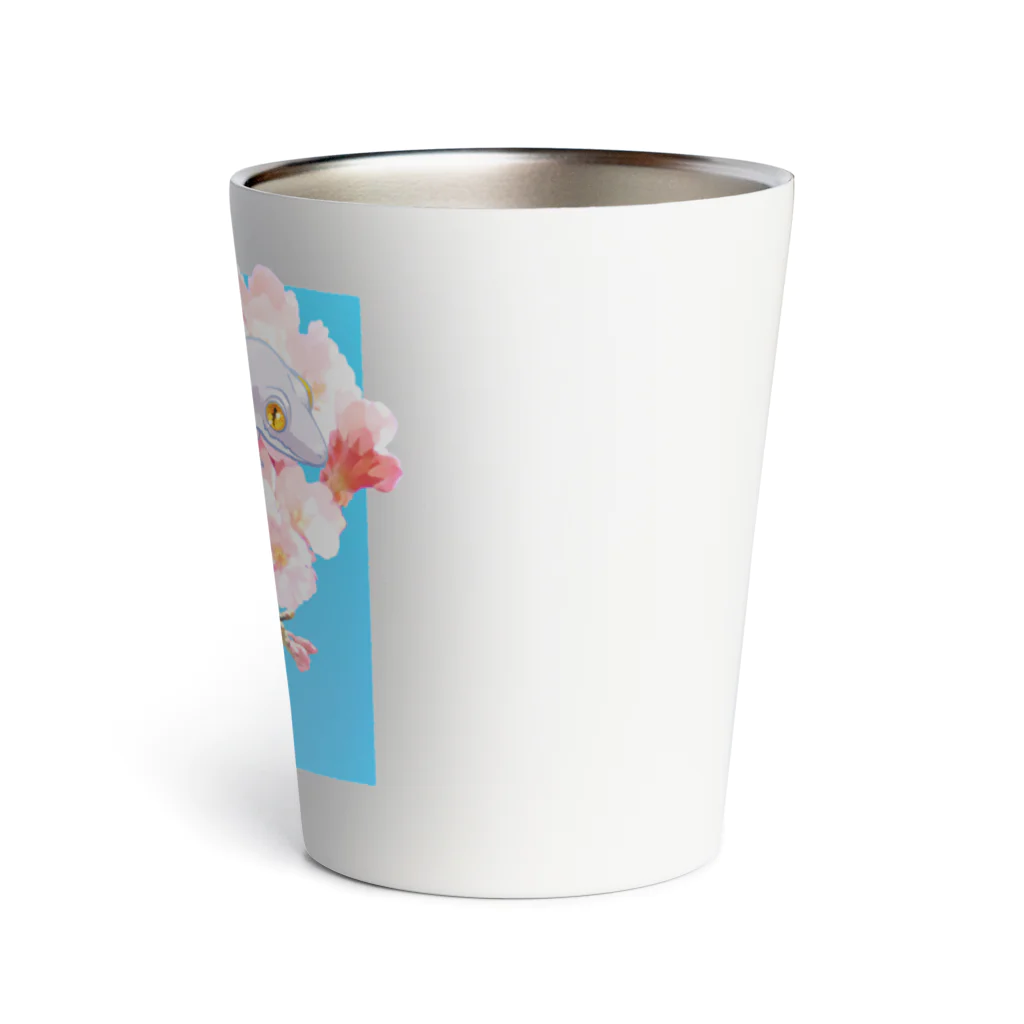 おにぎり屋の春待ち桜とニホンヤモリ Thermo Tumbler