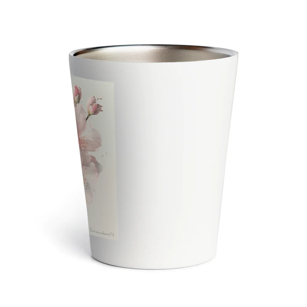 botanicalartAIの春のふんわり桜の花のアート Thermo Tumbler