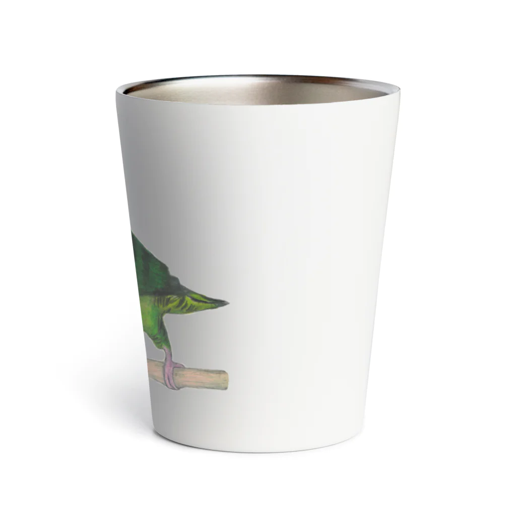 森図鑑の[森図鑑] サザナミインコ緑色 Thermo Tumbler