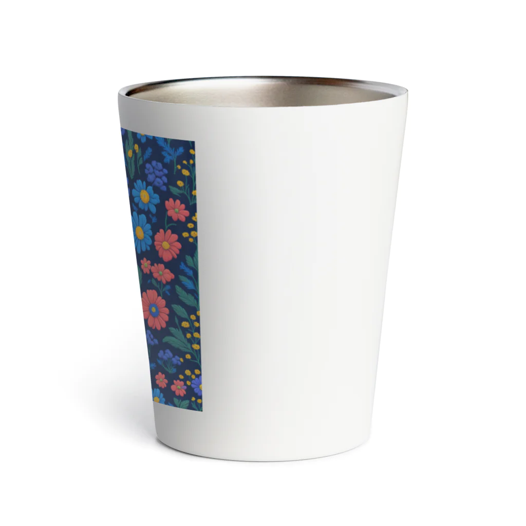 _Anzu_homedecorの3D　花々　ブルー×ピンク Thermo Tumbler