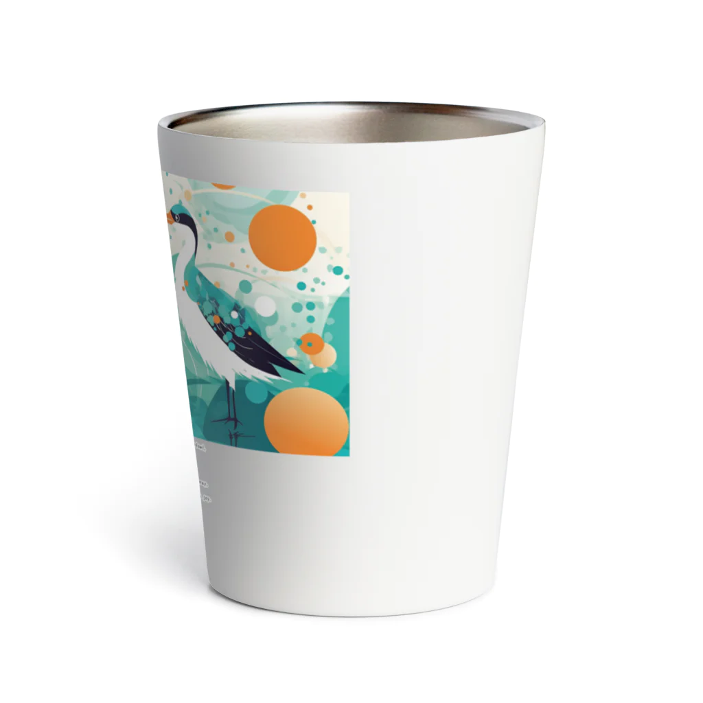 鳥救うSUZURIの『しぶきをまとうみずどり』【寄付付き商品】 Thermo Tumbler