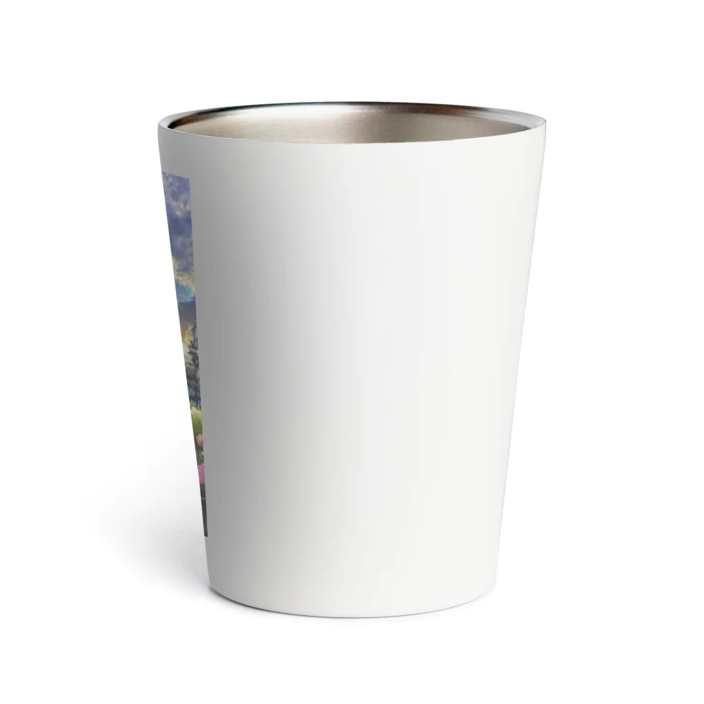 癒しのお部屋の野原のうさぎ Thermo Tumbler