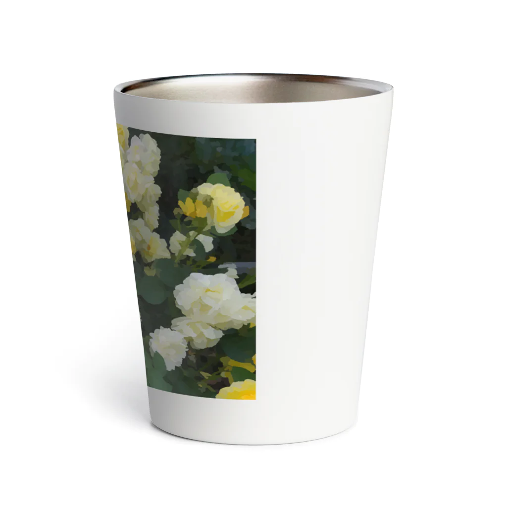 bitpiyoの黄色い薔薇の花 Thermo Tumbler