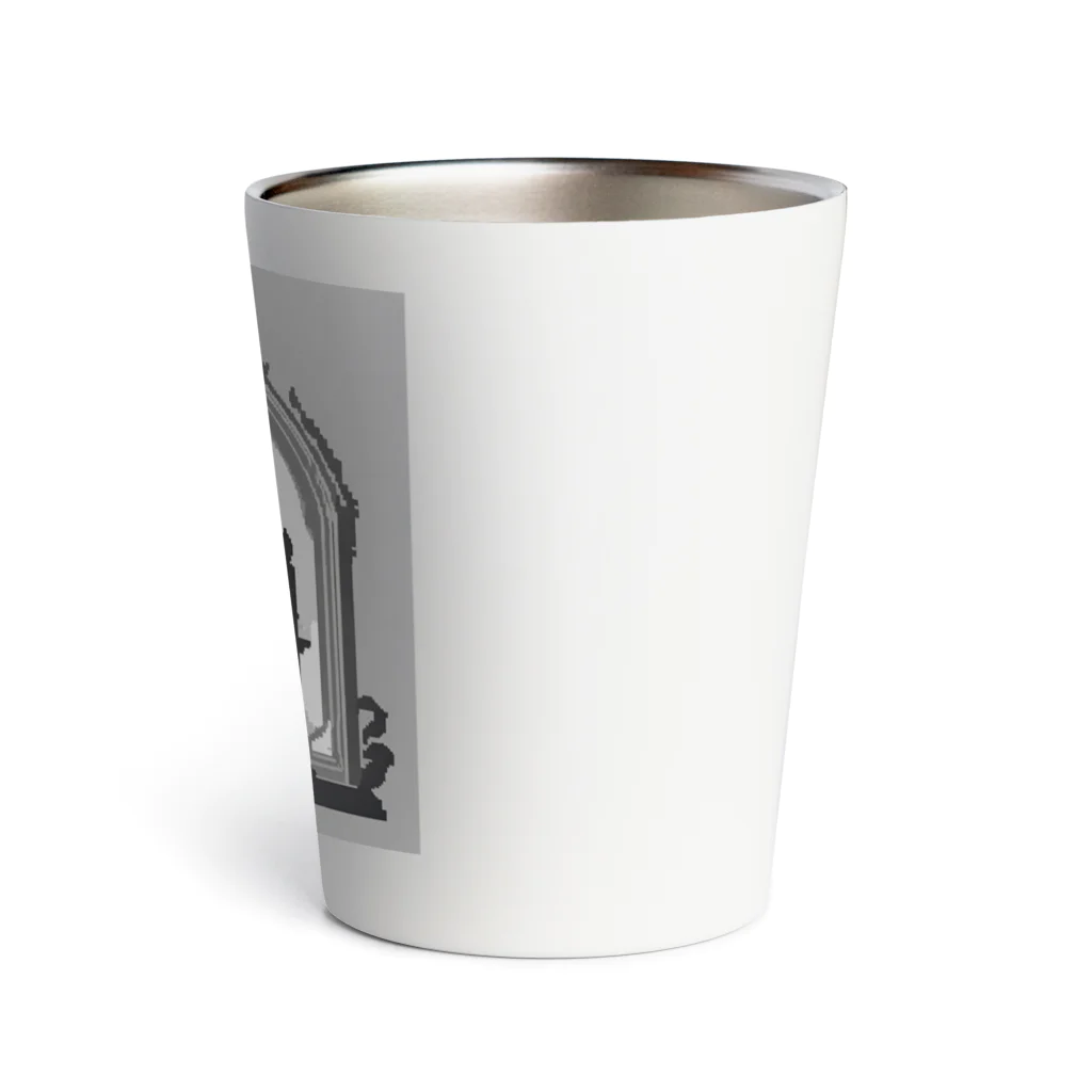 &AIのピクセルアート黒猫　30 Thermo Tumbler