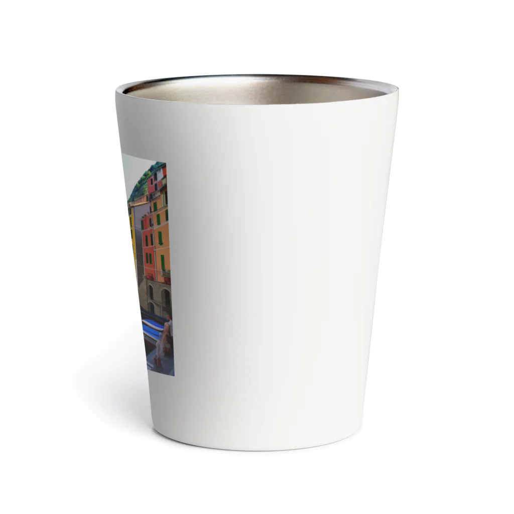 KSK SHOPの絵画のようなチンクエテッレの風景 Thermo Tumbler