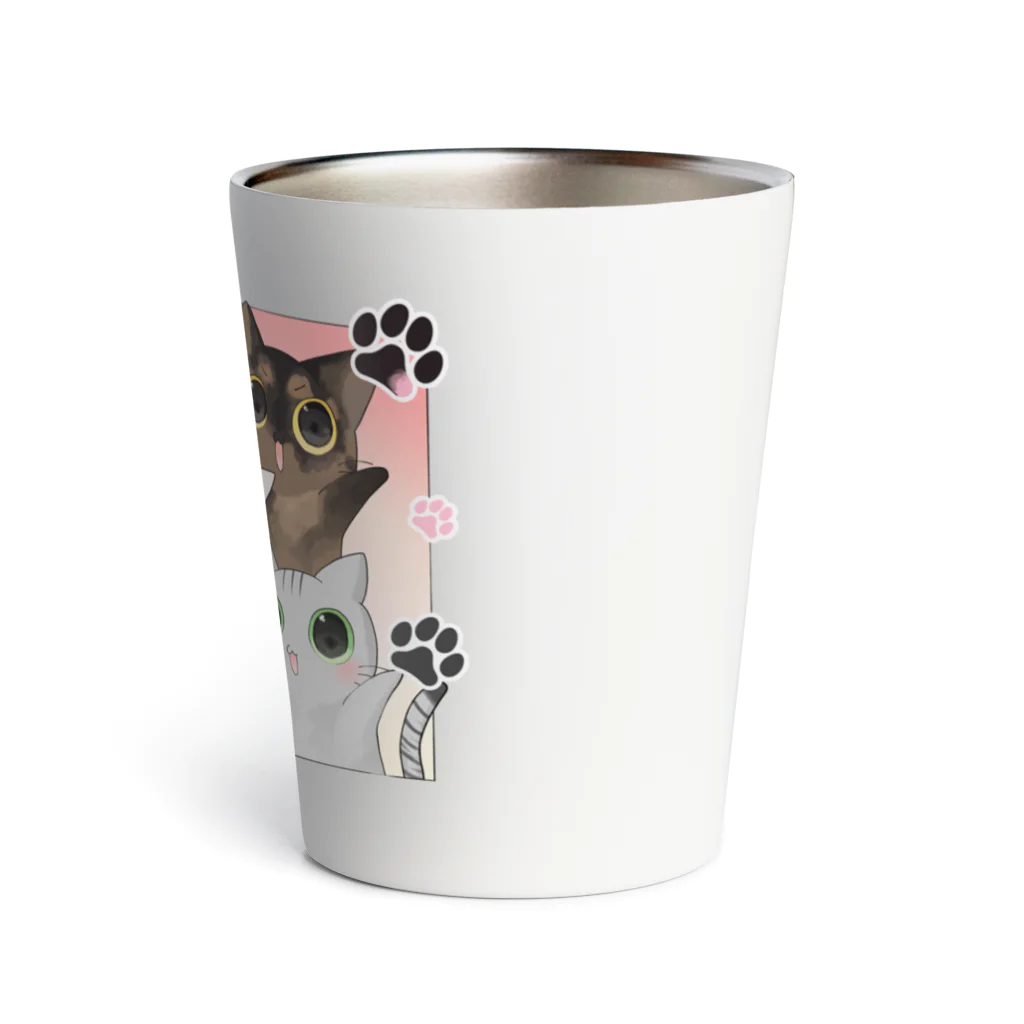 ねこほうチャンネル公式グッズの5匹ねこほうイラストグッズ Thermo Tumbler