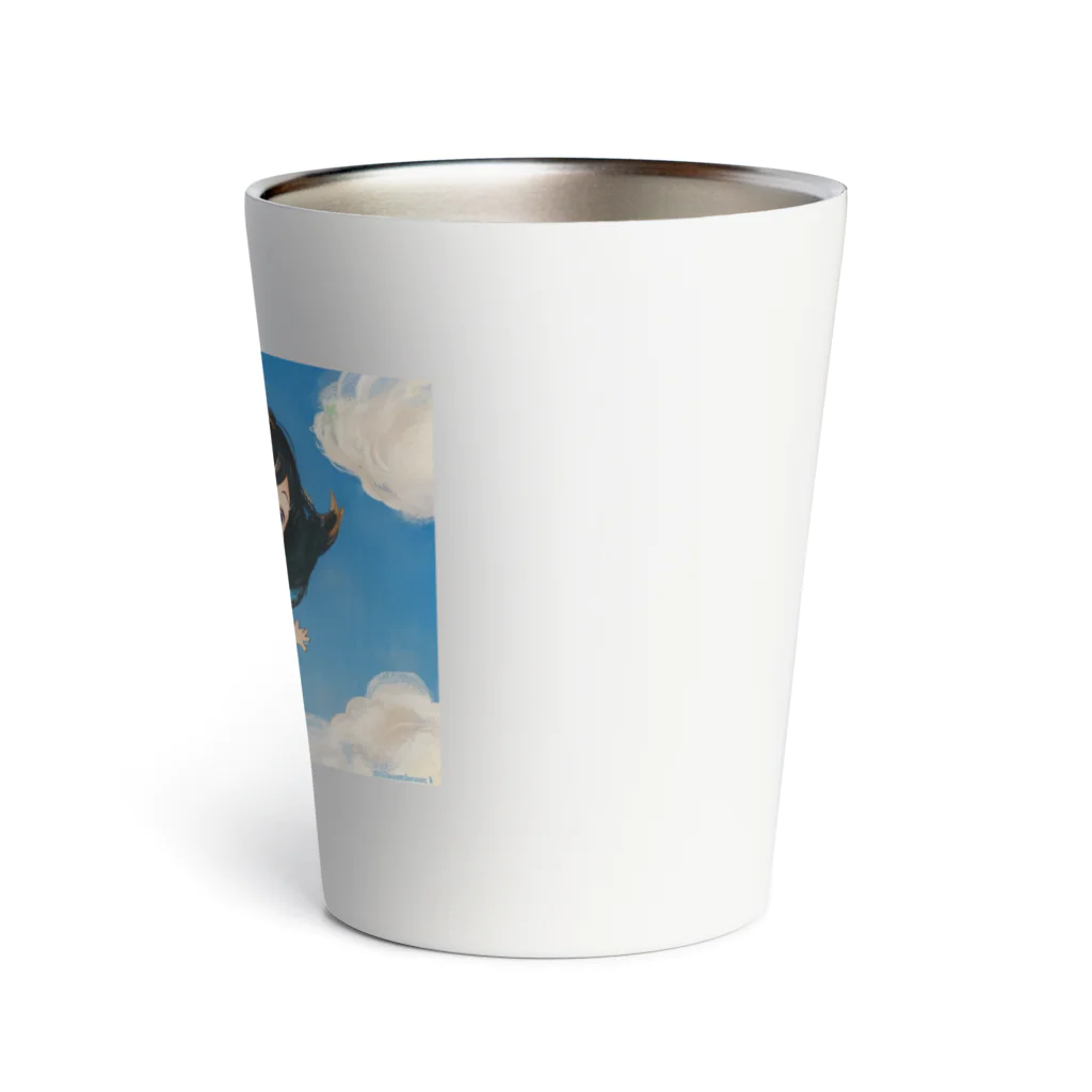 くま屋のSkyward Dreams: Soaring Girl Art Thermo Tumbler