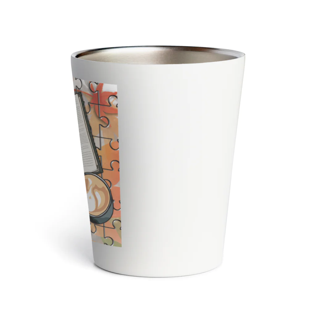 月夜のタツノオトシゴのautumn reading Thermo Tumbler