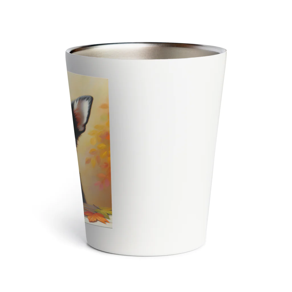 DeenaDeeのAutumn Curiosity: Chihuahua & Mug Magic 秋の好奇心: チワワとマグカップ Thermo Tumbler