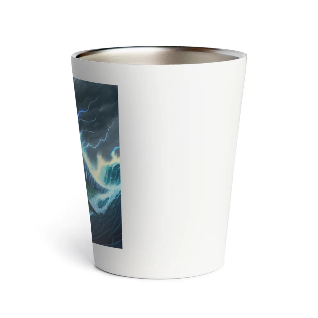 qi6（恐竜グッズ販売中！🦖）の雷を纏いしモササウルス Thermo Tumbler