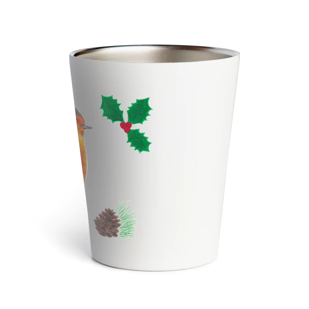 森図鑑の[森図鑑] クリスマスロビン(西洋こまどり)A Thermo Tumbler