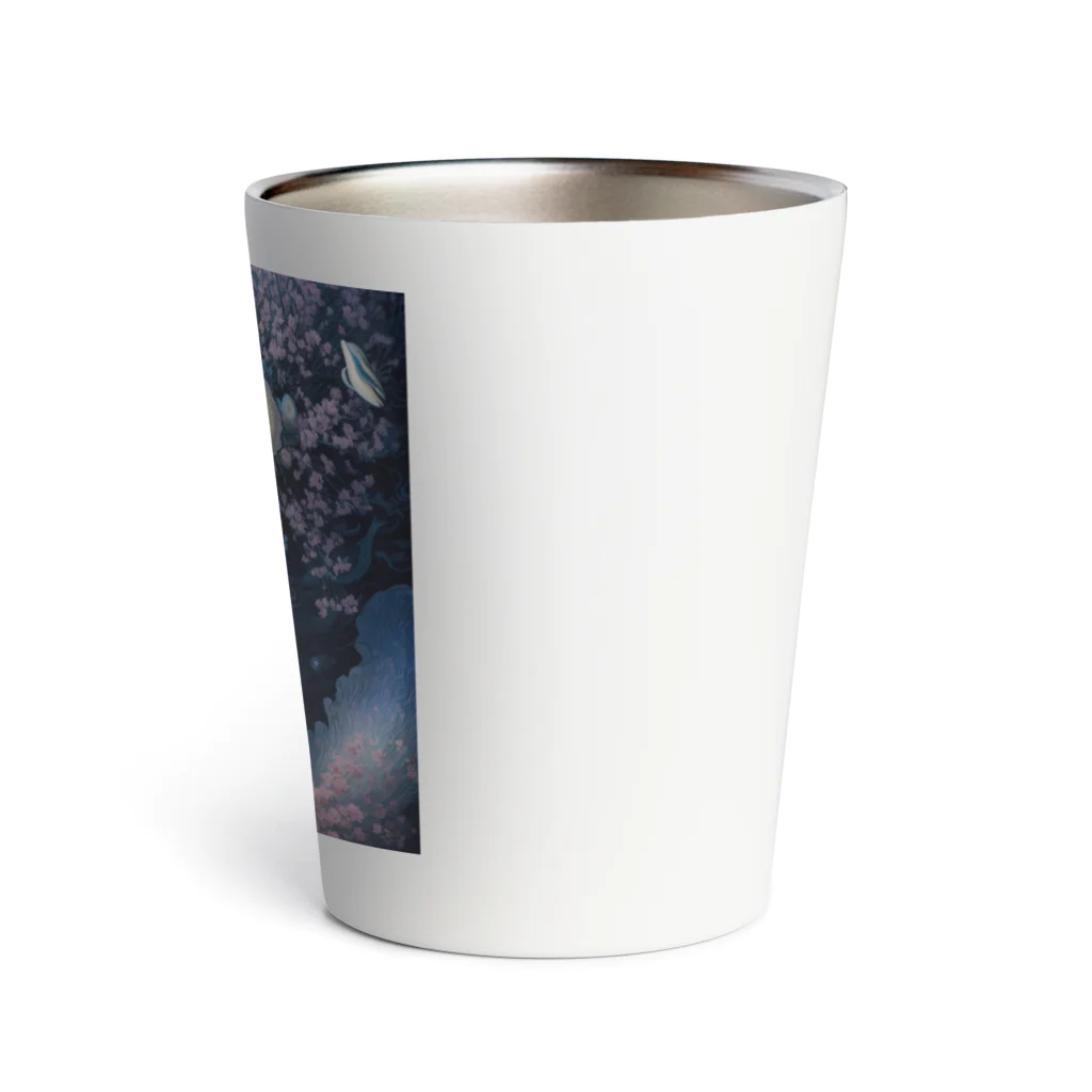 ZZRR12の「夜桜の幻想：桜の精霊」 - "Night Sakura Fantasia: Spirit of the Cherry Blossom" Thermo Tumbler