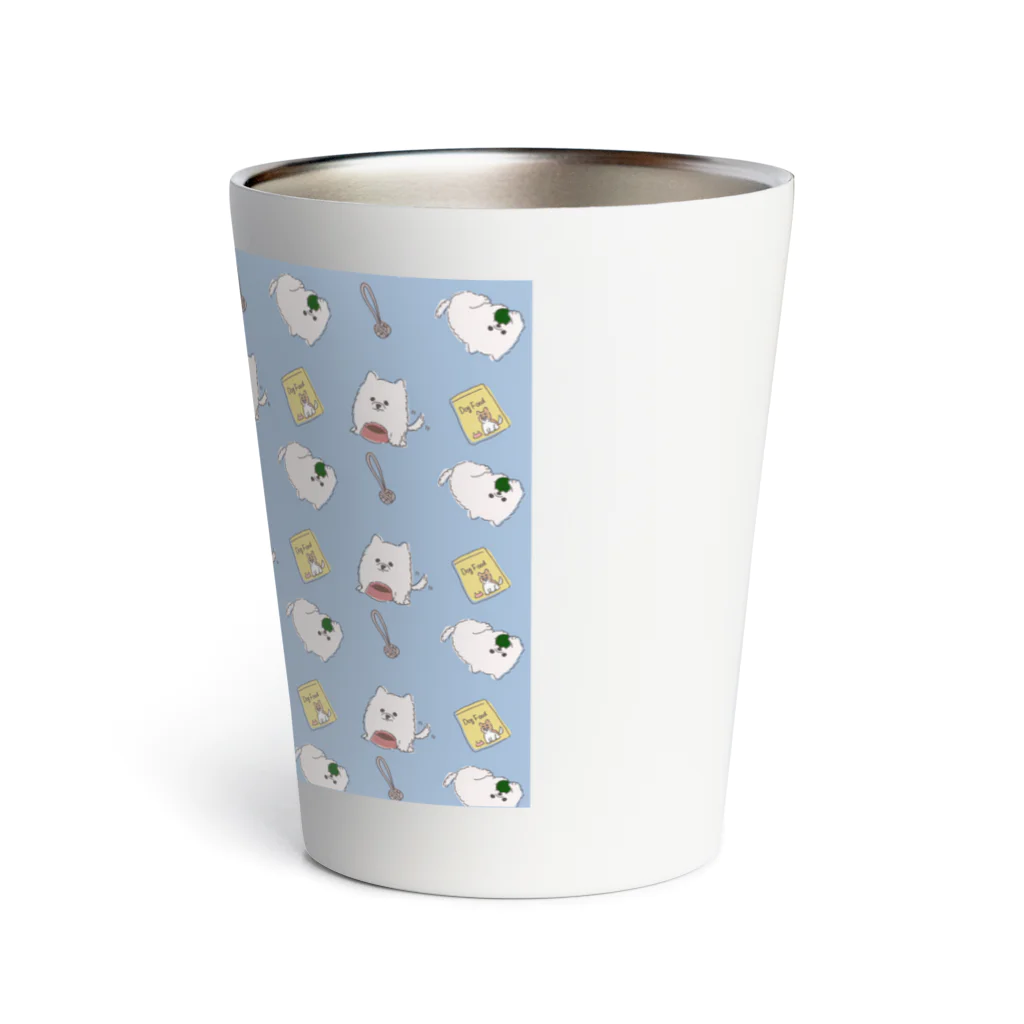 F_Illust_shopの白ぽめちゃんのパターンイラスト Thermo Tumbler