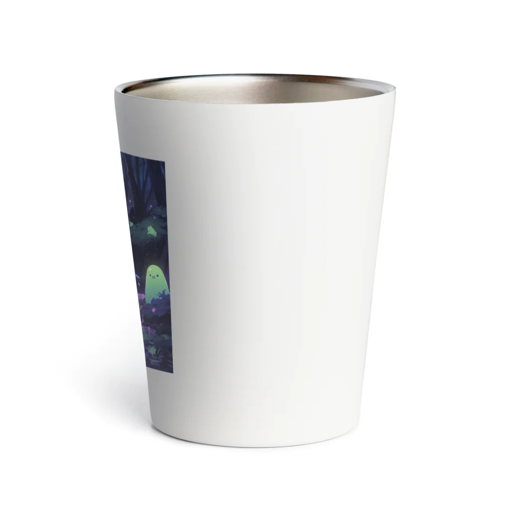 KAMIBUKROの夜の森に住むスライムモンスターの家族 Thermo Tumbler