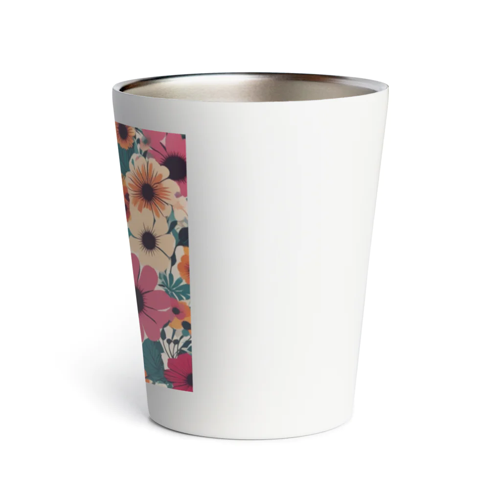 NATSUMAKITSUNEの北欧風　花柄　マリメッコ風 Thermo Tumbler