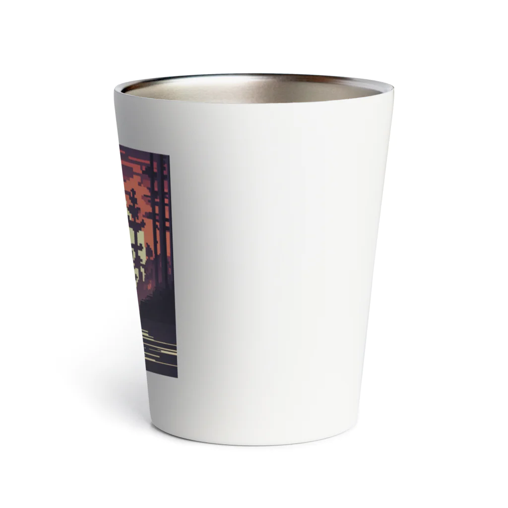 TemTako10のドット絵　ホラーキャット Thermo Tumbler