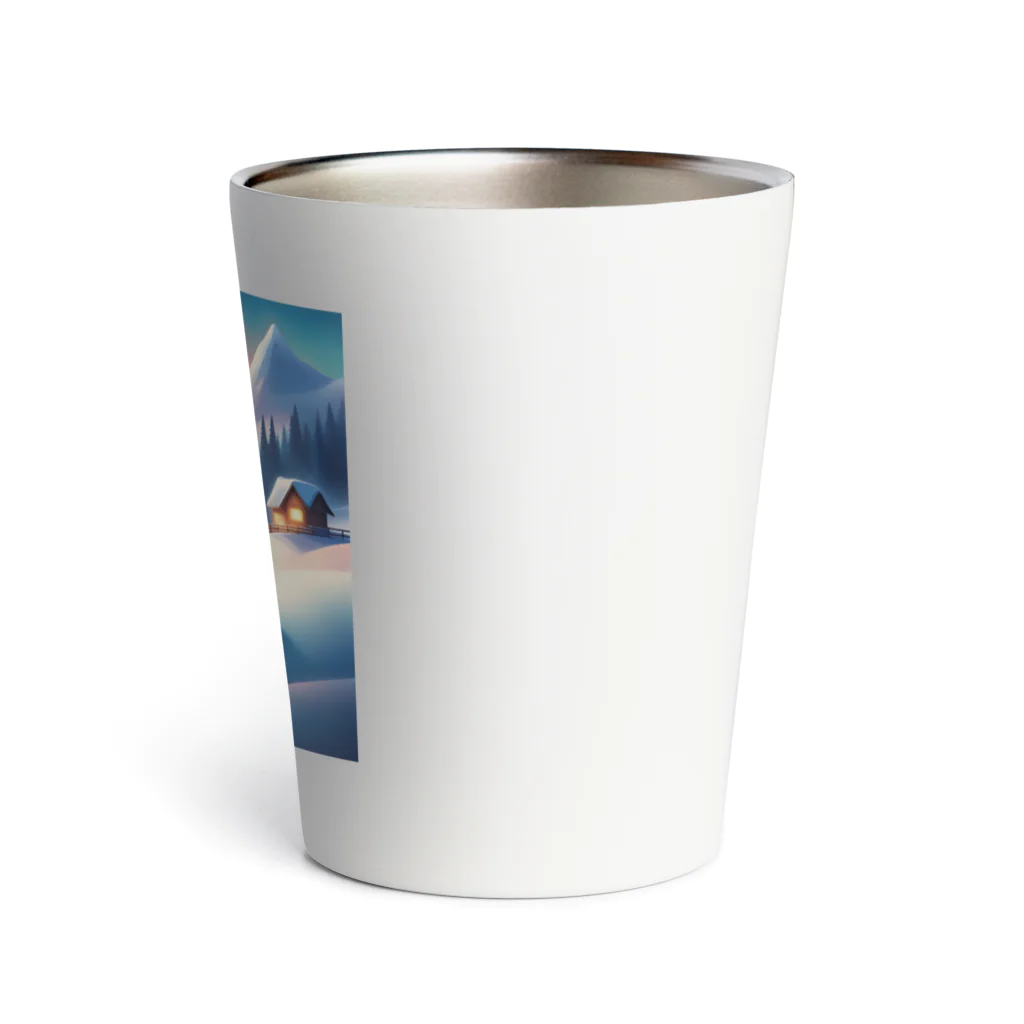 Passionista Lifestyle Emporium : 情熱的なライフスタイルエンポリウムの極光の冬景色とトナカイ Thermo Tumbler