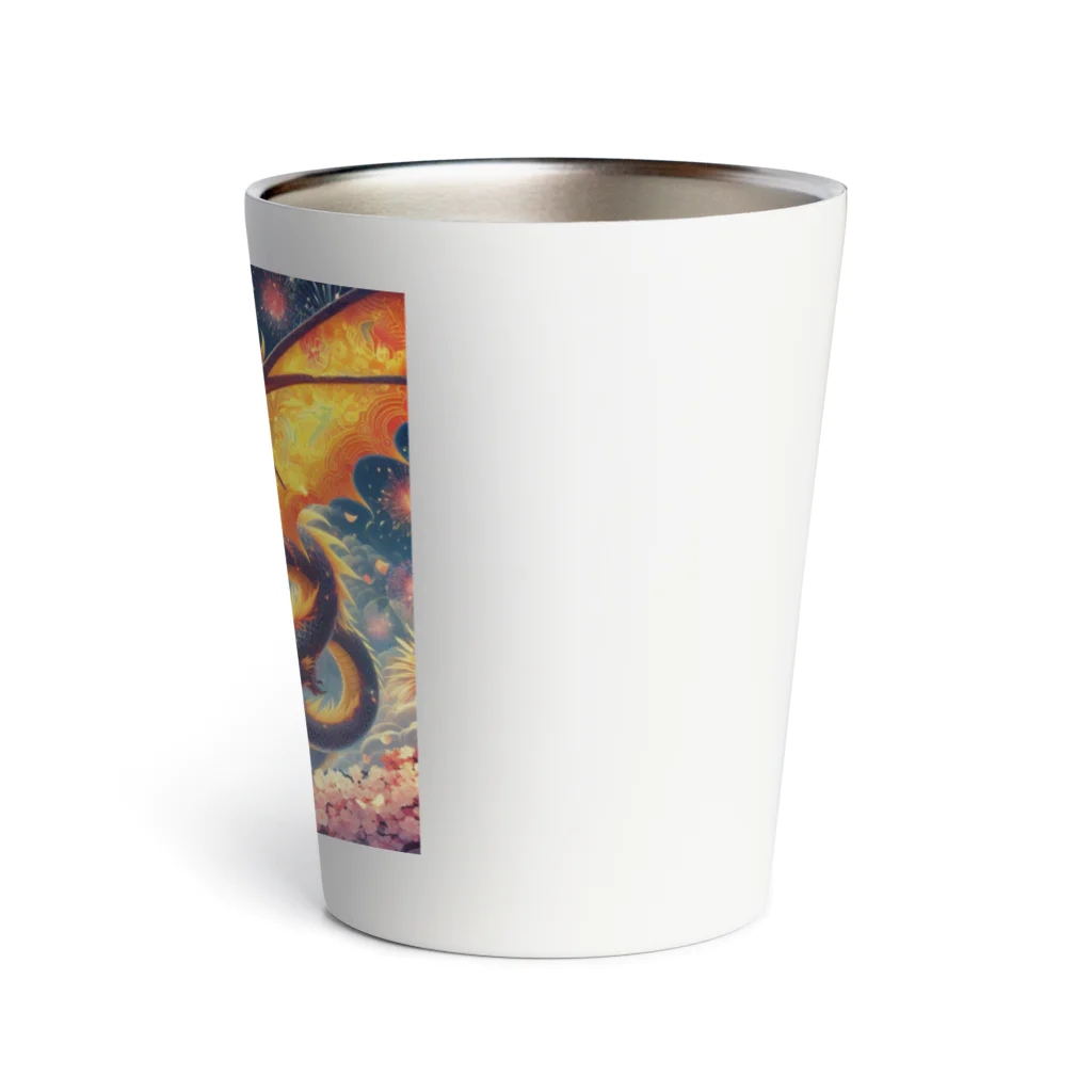 マジカルイラストストアの祭りの夜のドラゴン Thermo Tumbler