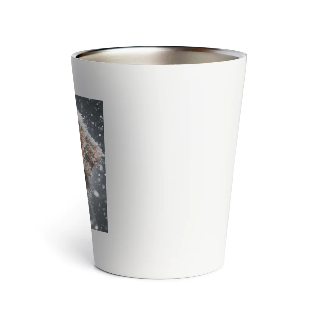 M_Takashiの「ゴールデンな冬のひととき、雪と共に大笑い！」 Thermo Tumbler