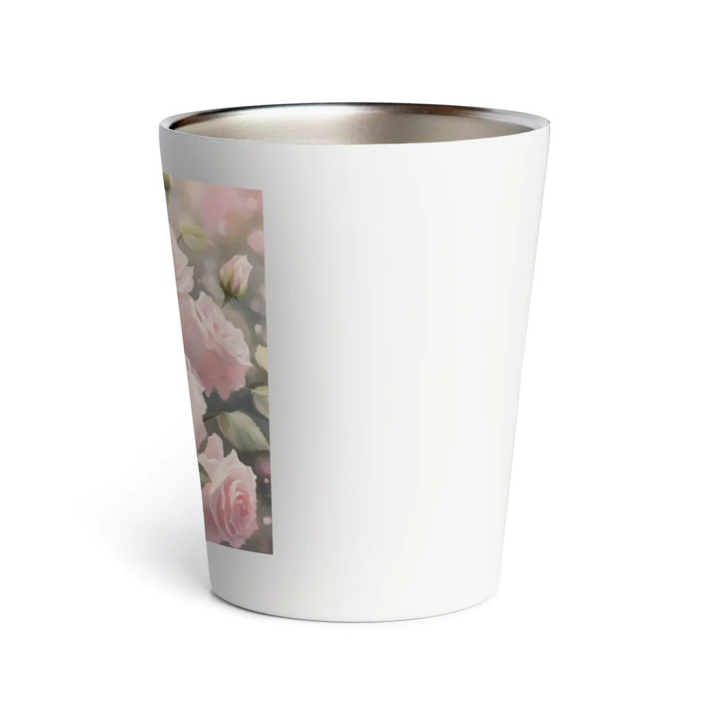 okierazaのペールピンクのバラの花束 Thermo Tumbler