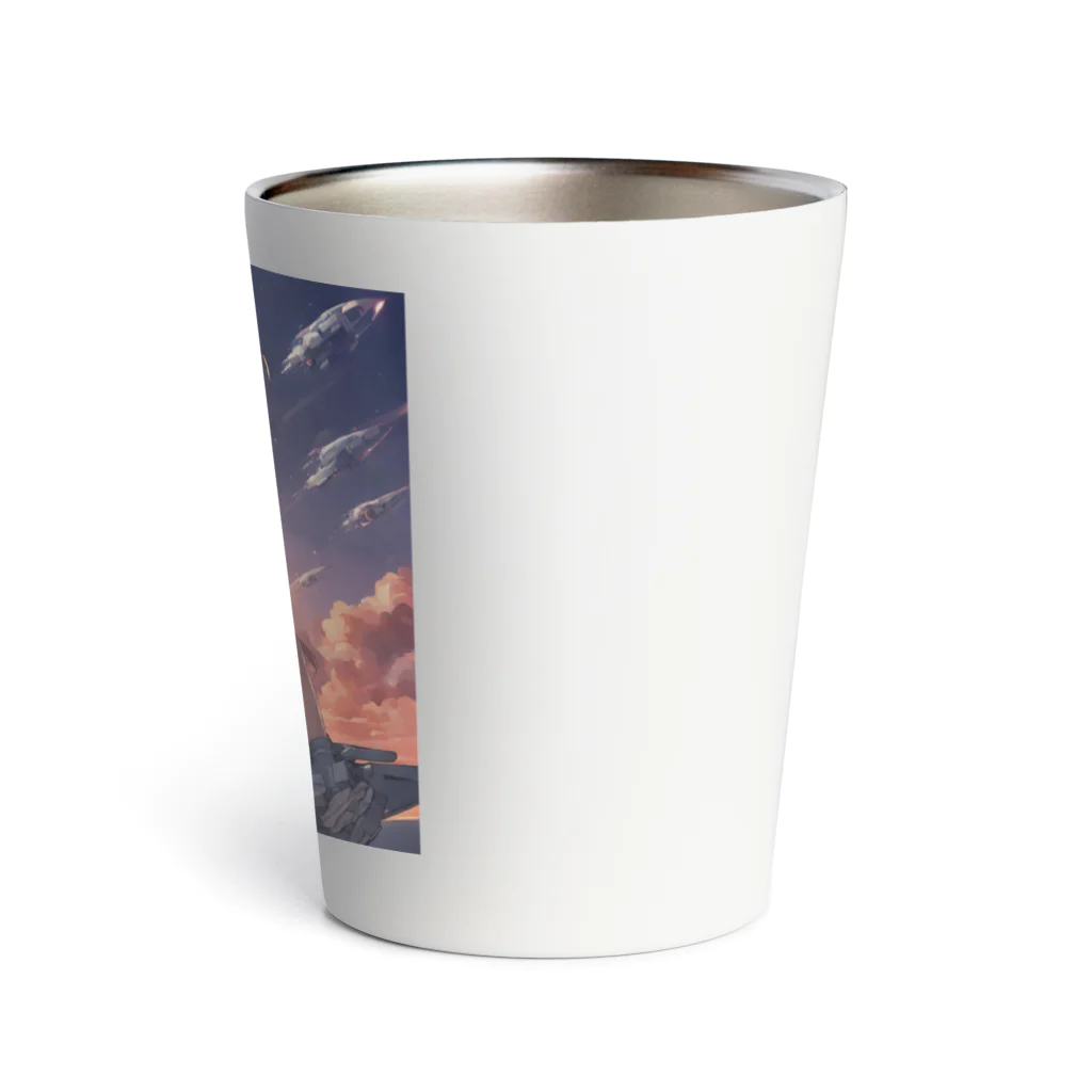 プリンゴブリンの夕陽に輝くロケット子さん Thermo Tumbler