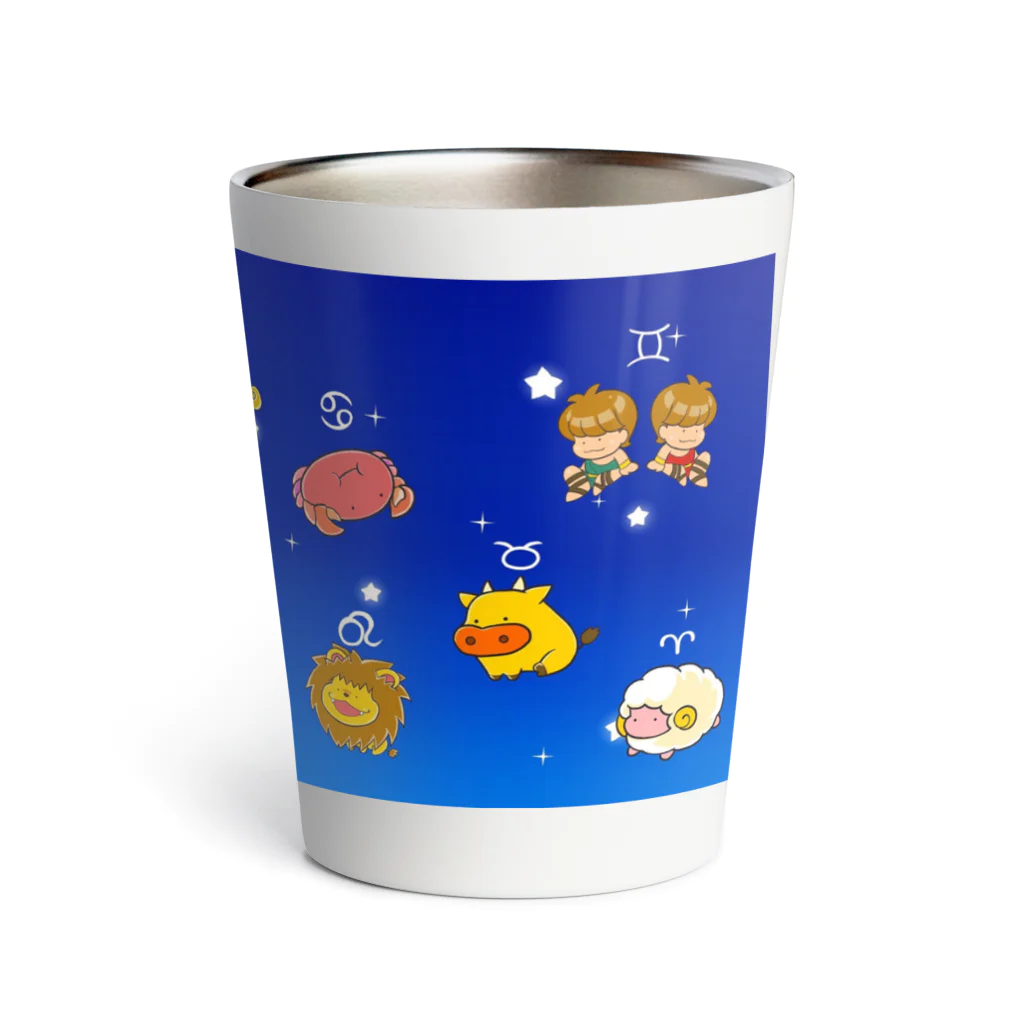 もふもふ堂の１２（１３）星座のかわいいデザイン Thermo Tumbler