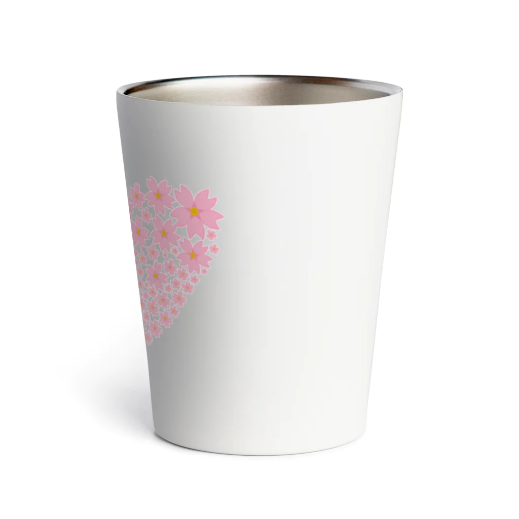 ウサネコ38の桜とハート Thermo Tumbler